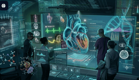 3D holographic visualization concept for immersive presentations and interactive experiences
